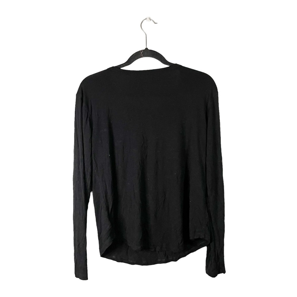 American Eagle Outfitters Soft & Sexy Slub Black Stretchy Long Sleeve Top Small - Picture 2 of 5
